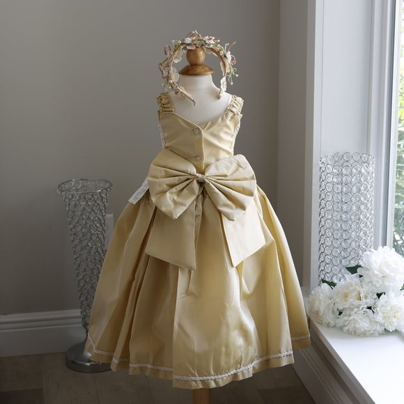 Gold Flower Girl Party Dress Princess Formal Special Occasion Size 2 NWT - Picture 7 of 12